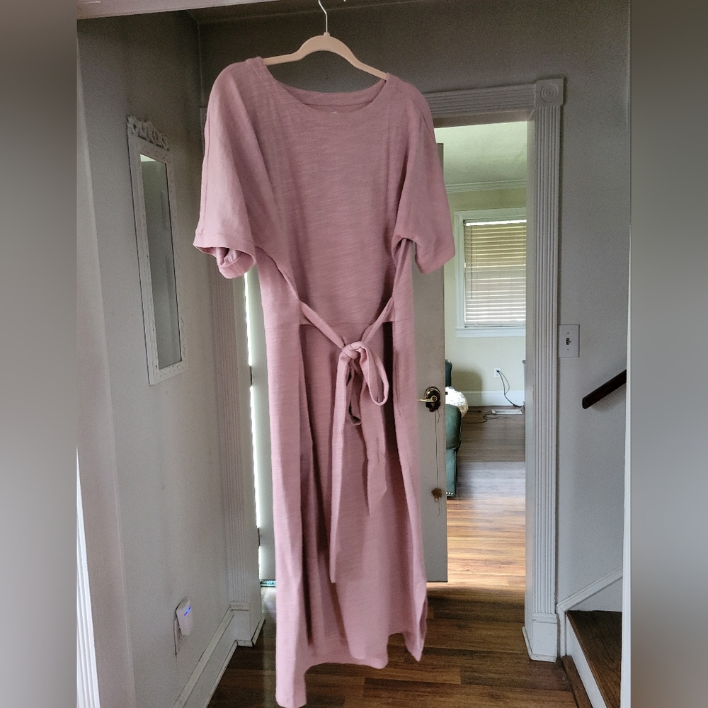 Duluth Trading Ponte Pro knit dress in blush size Large